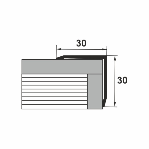 Защитный внешний алюминиевый угол 30*30 Уп 12
